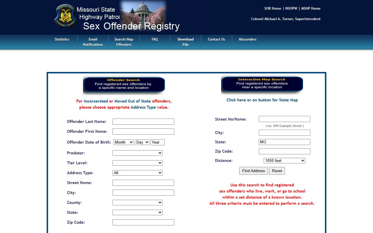 Crawford County criminal court records Missouri State Highway Patrol registry search