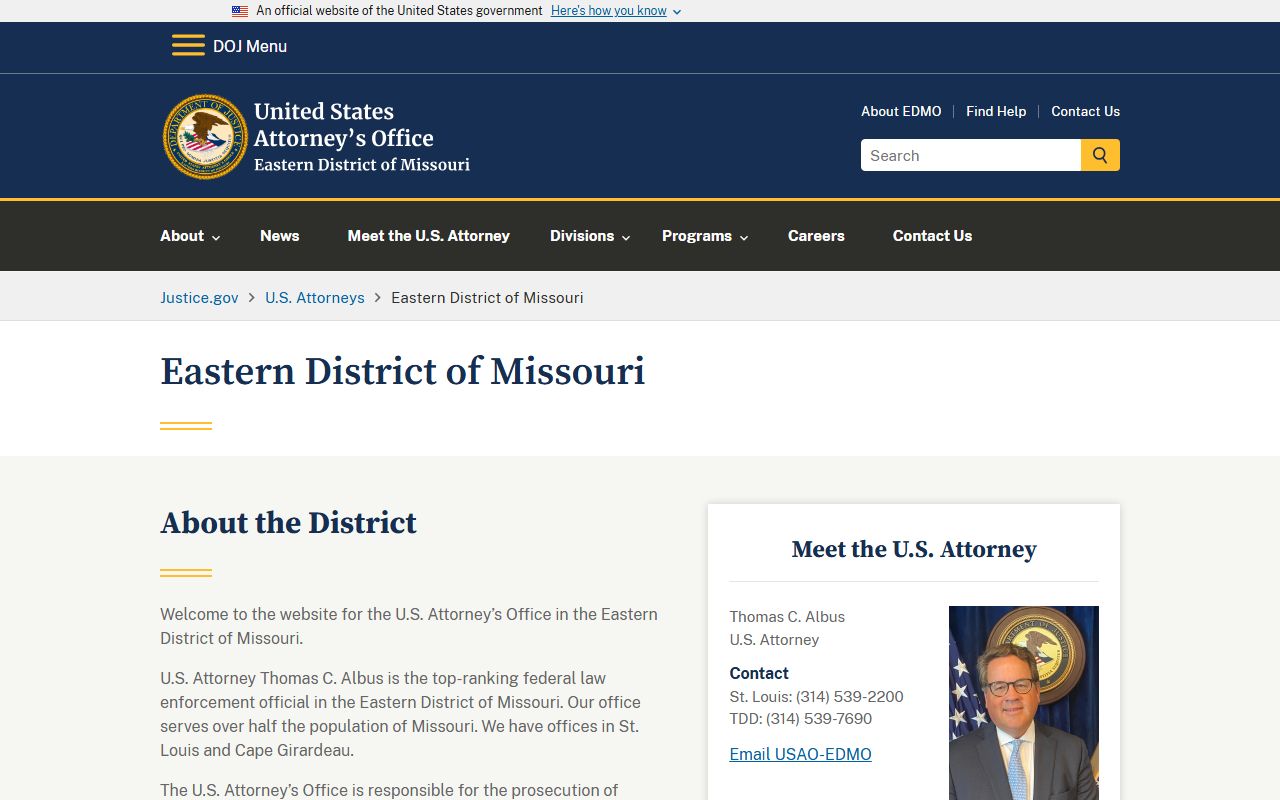 Crawford County criminal court records U.S. Attorney Eastern District of Missouri