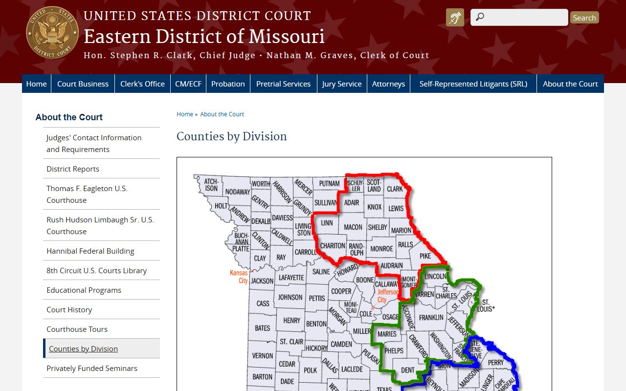 Crawford County Circuit Court records compared with Eastern District county division listing