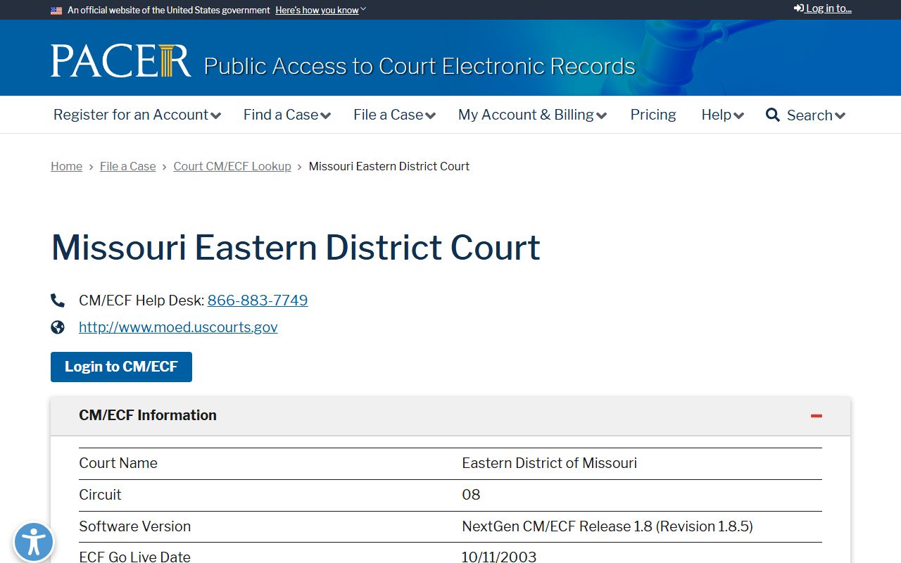 Crawford County Circuit Court records and PACER Missouri Eastern District lookup