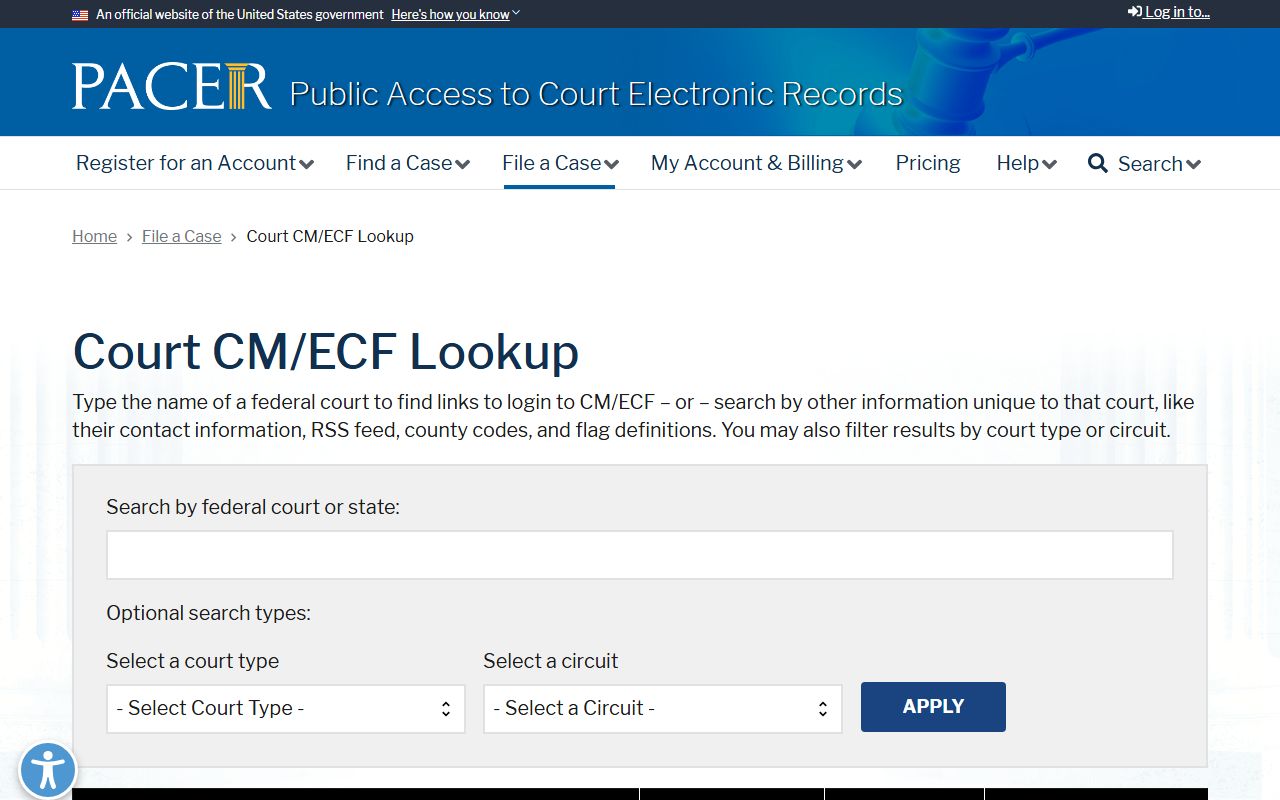 Crawford County Circuit Court records compared with federal PACER CM ECF lookup
