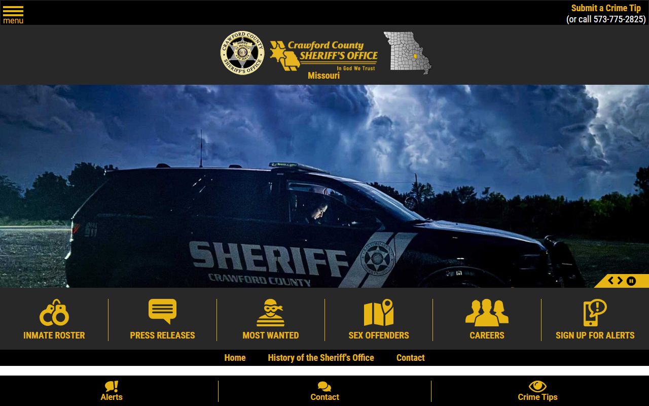 Crawford County inmate search Sheriff's Office website