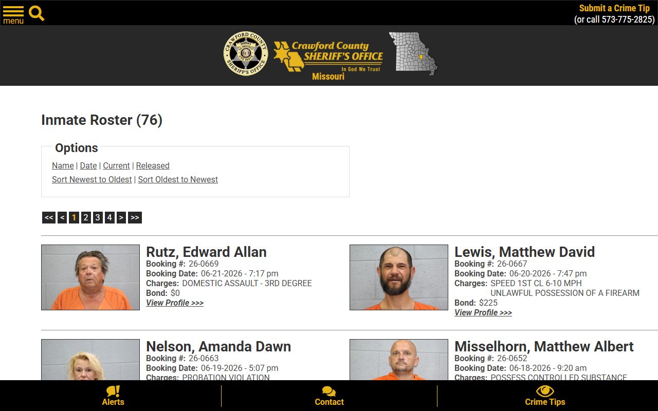 Crawford County inmate search current inmate roster